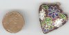 1 28mm Dark Purple Cloisonné Heart Pendant